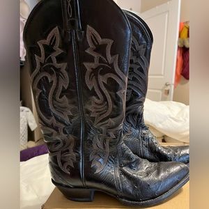 EUC Ostritch Leather Cowboy Boots Size 8 1/2